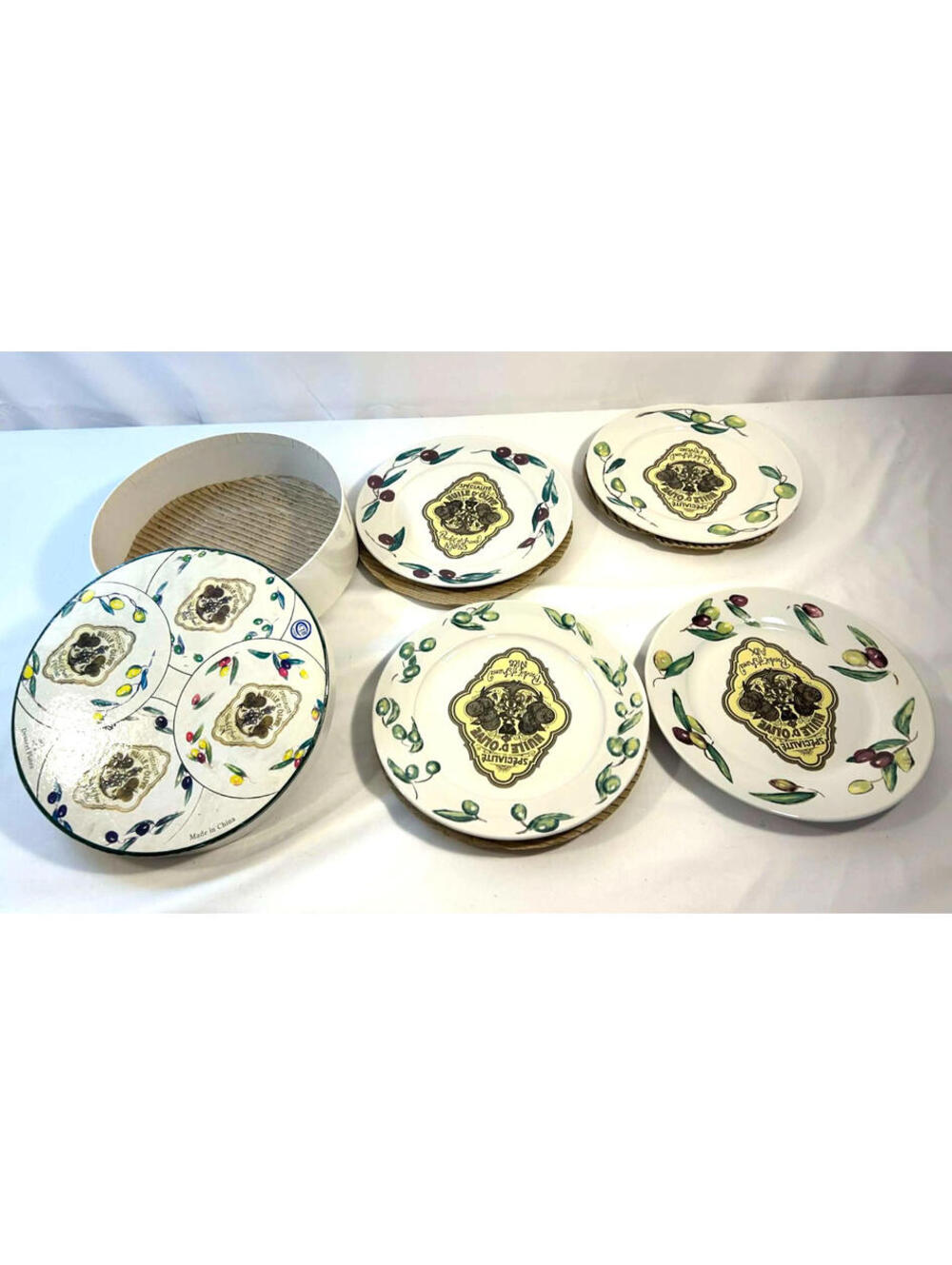 Olive Oil Dipping Plates Set Italian Bistro Style Appetizer Plates w Box